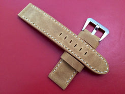 Leather watch Strap, 24mm Leather Watch Strap for Panerai, Khaki Leather watch band - eternitizzz-straps-and-accessories