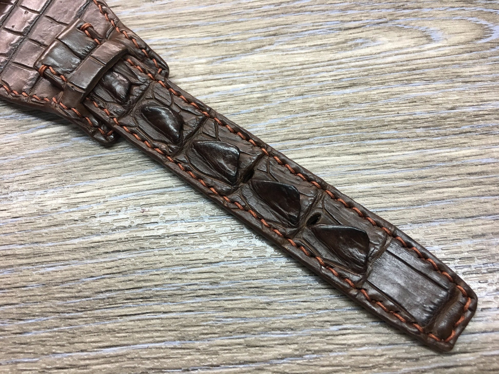 Leather Watch Strap, Full Bund Strap, Alligator Skin Watch band, Rolex Watch Strap, 20mm - eternitizzz-straps-and-accessories