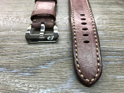 24mm straps, Handmade waxed vintage leather watch band, real leather watch strap for Panerai - eternitizzz-straps-and-accessories