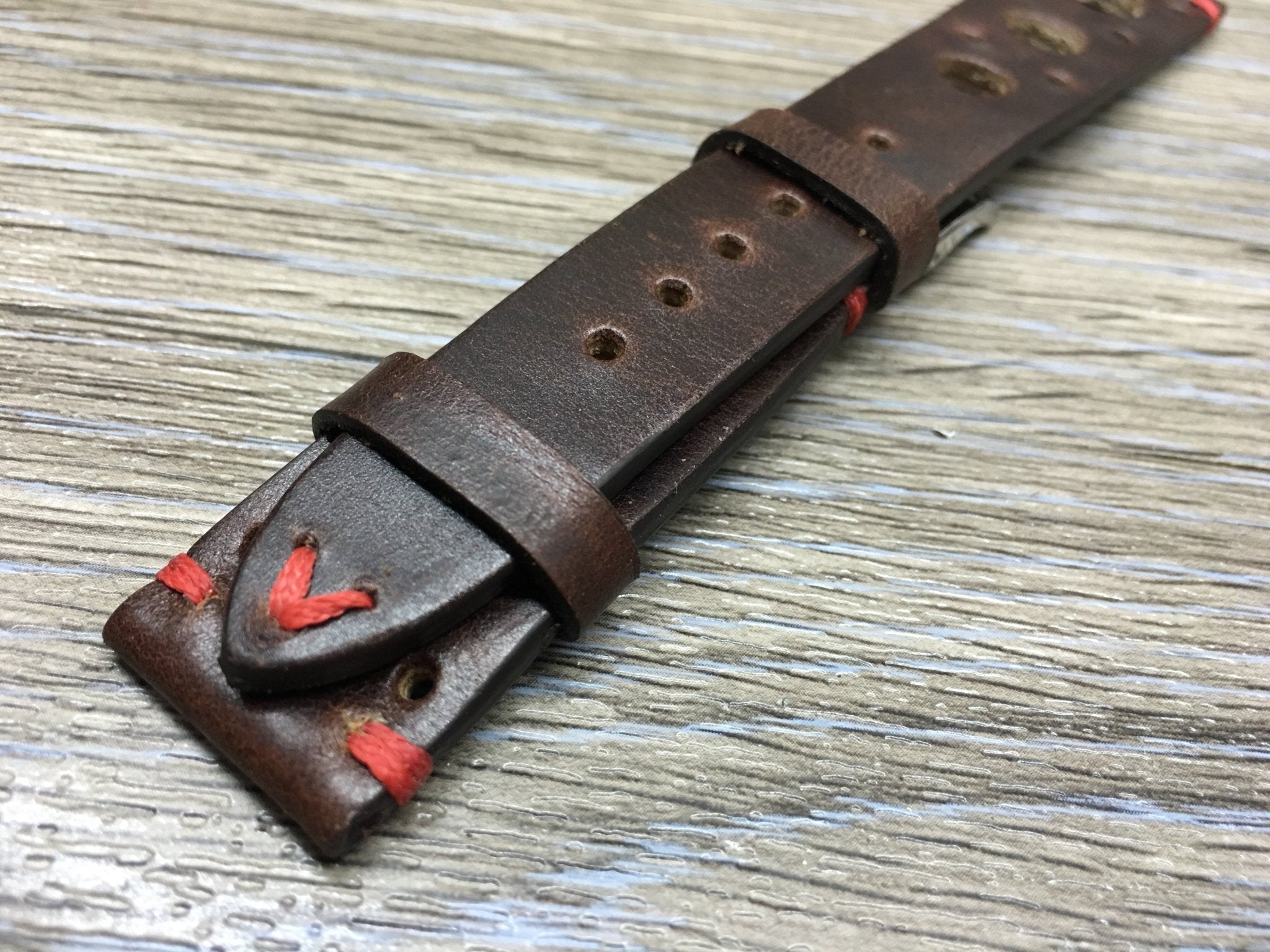 Leather Watch Straps, 19mm Leather Watch Band, Racing & Rally Watch Strap 20mm, 18mm Brown Leather watch band - eternitizzz-straps-and-accessories