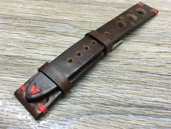 Leather Watch Straps, 19mm Leather Watch Band, Racing & Rally Watch Strap 20mm, 18mm Brown Leather watch band - eternitizzz-straps-and-accessories