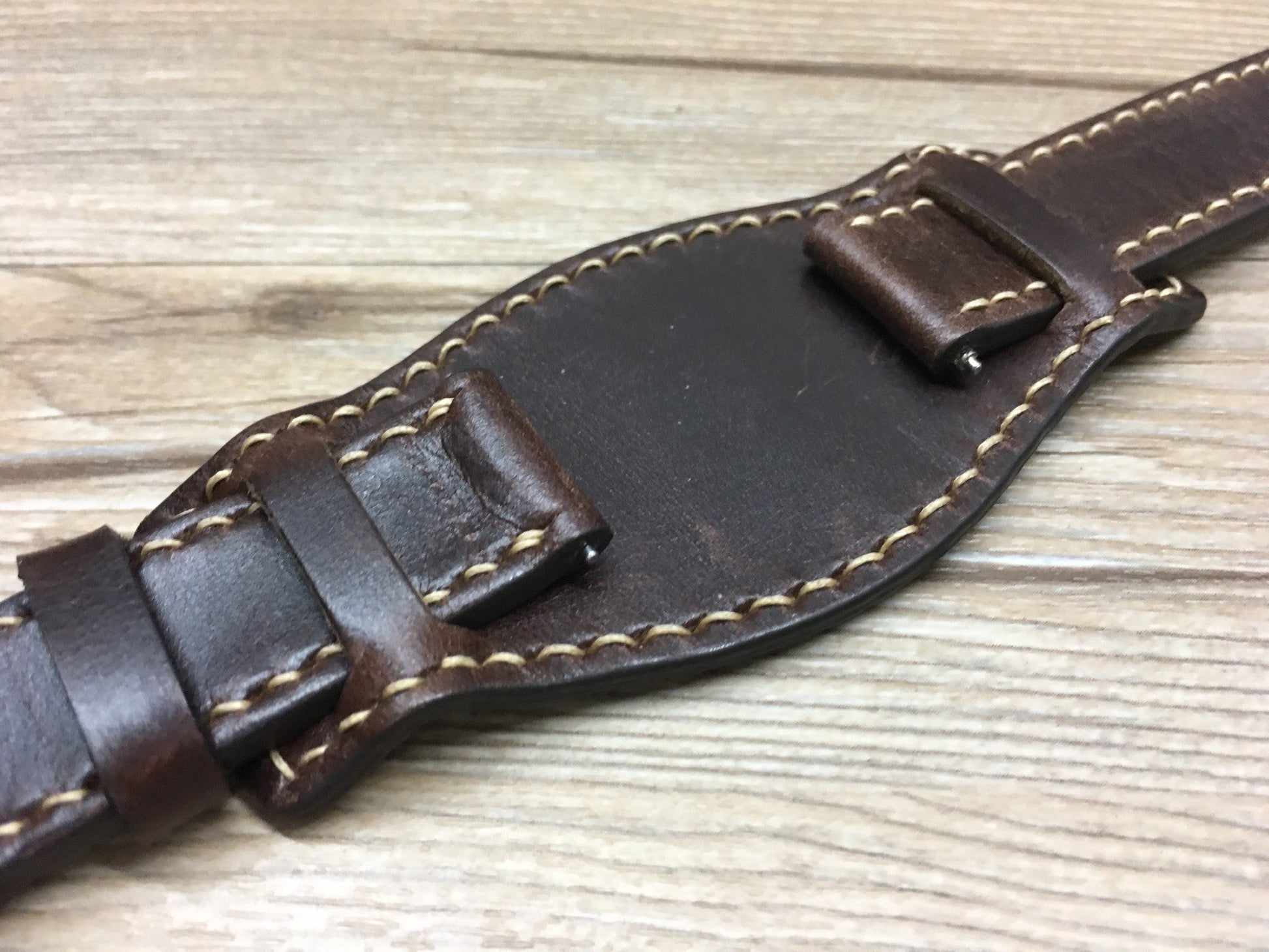 Rolex Watch Strap, Leather Bund Strap, 20mm Leather Watch Band, Dark Brown Watch Strap, 19mm Watch band, Omega - eternitizzz-straps-and-accessories