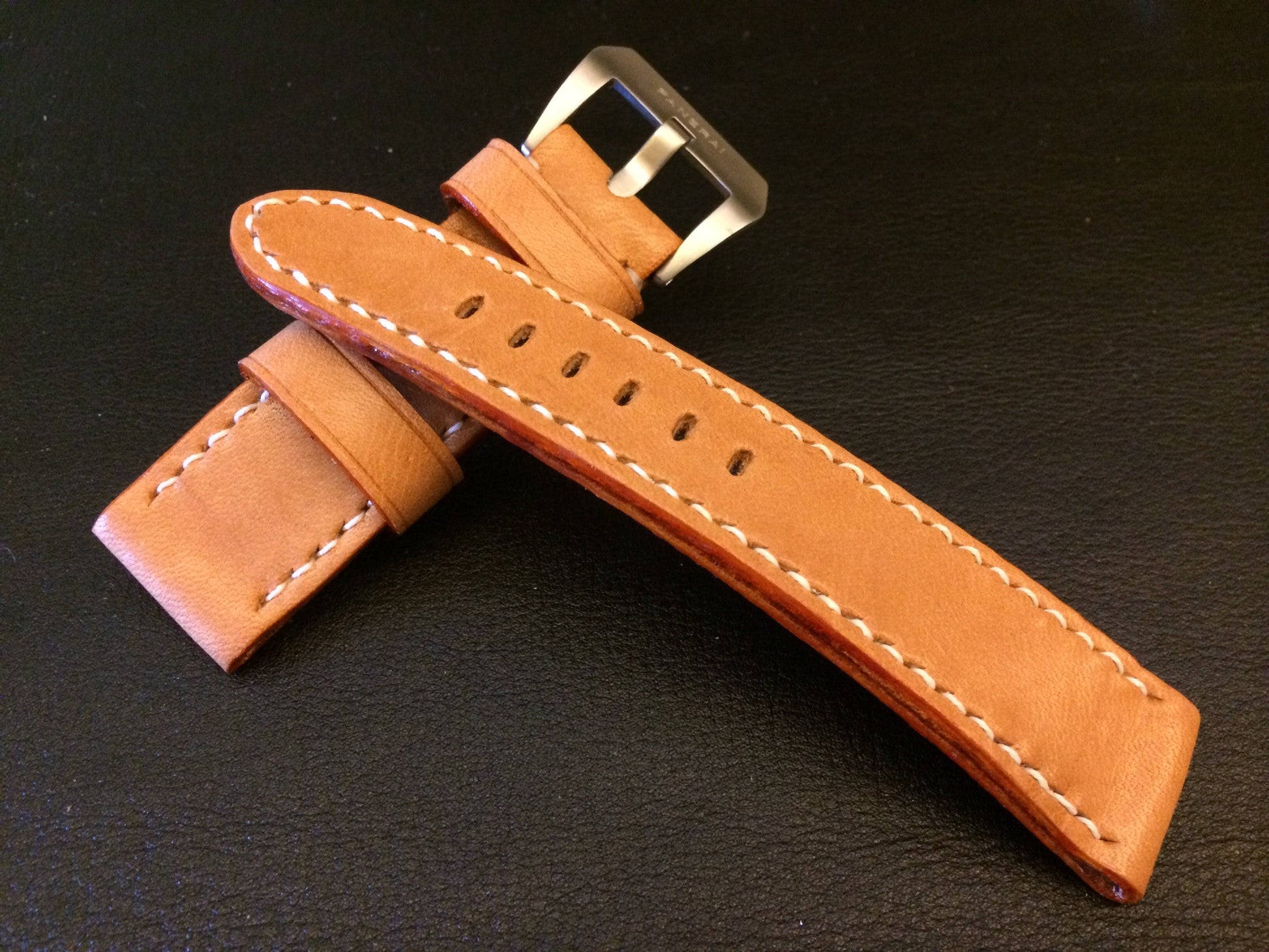 Panerai Watch Strap, Leather Watch Strap, Watch Band 24mm, Louis Vuitton Bag Materials - eternitizzz-straps-and-accessories