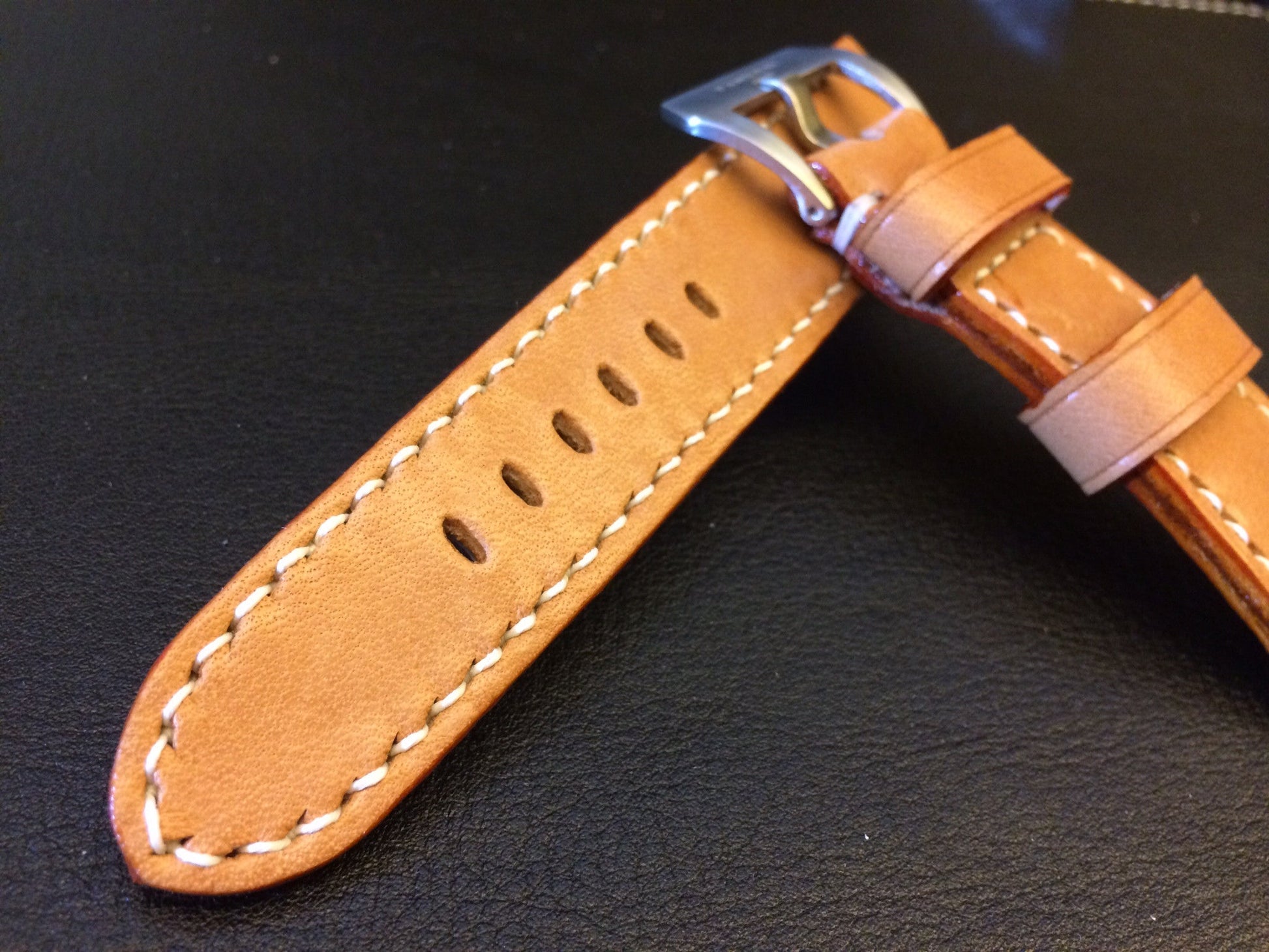 Panerai Watch Strap, Leather Watch Strap, Watch Band 24mm, Louis Vuitton Bag Materials - eternitizzz-straps-and-accessories