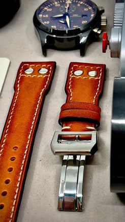 Add a touch of sophistication to your wrist with our Aged Leather Watch Band, the perfect accessory for any outfit.