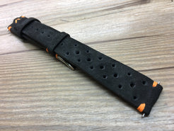 Racing Watch Straps 20mm, Rally Watch straps 19mm, Suede Leather watch band, Black Suede Leather watch Straps, 18mm watch band, FREE SHIPPING - eternitizzz-straps-and-accessories