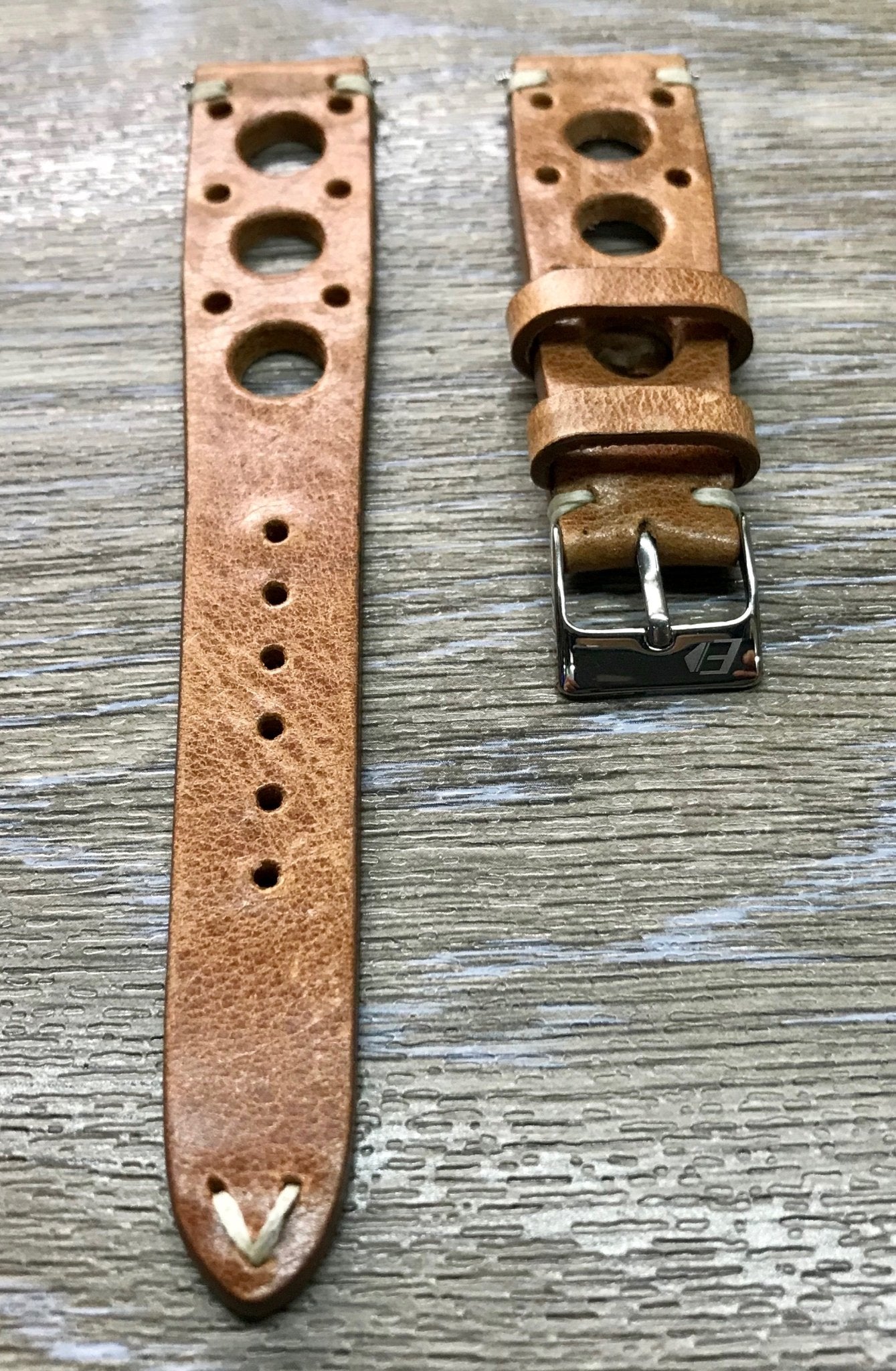 Rally & Racing Watch Straps, Leather watch band, Light Brown Watch Strap, Leather Watch Straps 20mm, 18mm, 19mm, FREE SHIPPING - eternitizzz-straps-and-accessories