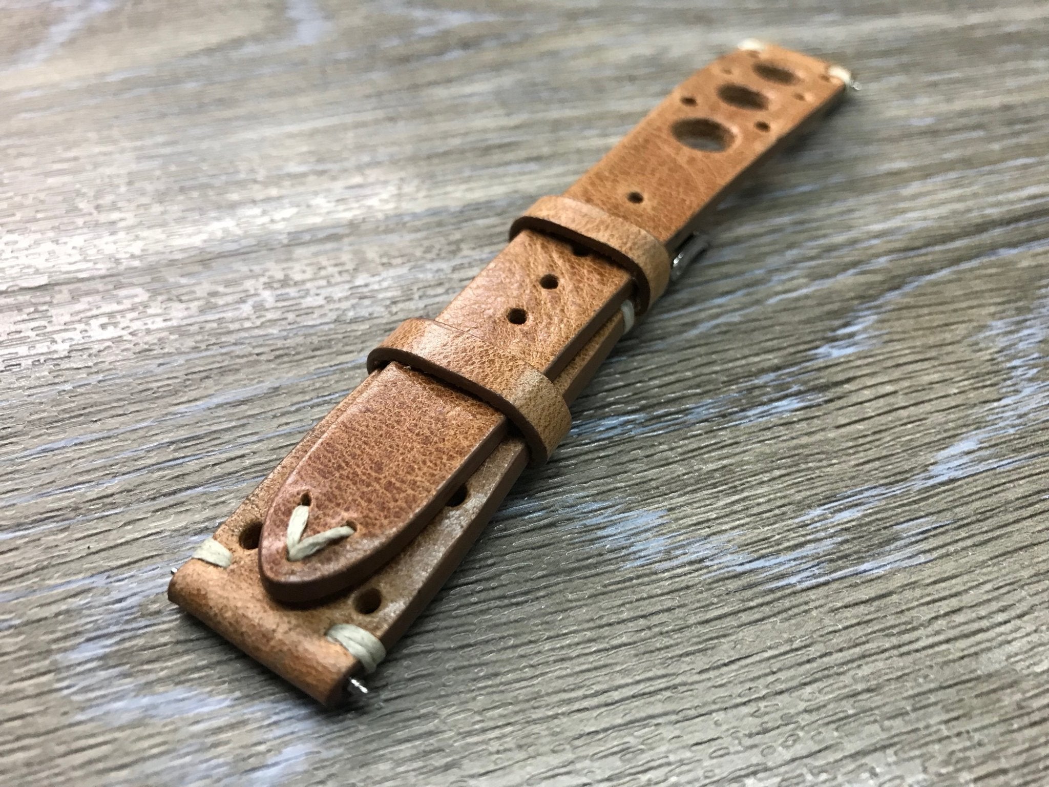 Rally & Racing Watch Straps, Leather watch band, Light Brown Watch Strap, Leather Watch Straps 20mm, 18mm, 19mm, FREE SHIPPING - eternitizzz-straps-and-accessories