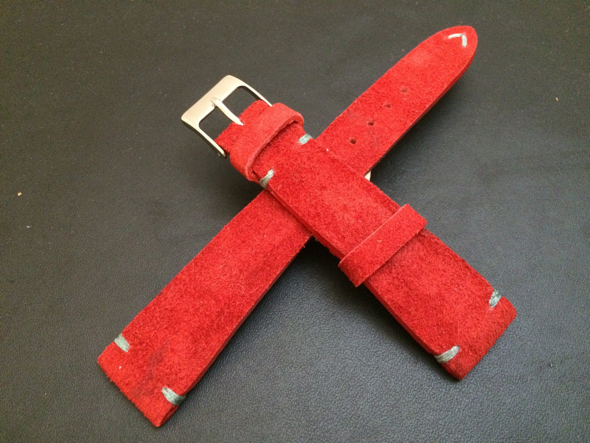 Real suede leather watch strap for Rolex, IWC, Omega (Red) - 20mm/16mm - eternitizzz-straps-and-accessories