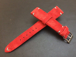 Real suede leather watch strap for Rolex, IWC, Omega (Red) - 20mm/16mm - eternitizzz-straps-and-accessories