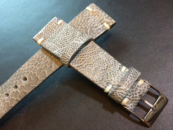 Shiny Grey Ostrich leg Leather watch strap for Rolex (20/16 mm) - Rare material - eternitizzz-straps-and-accessories