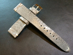 Shiny Grey Ostrich leg Leather watch strap for Rolex (20/16 mm) - Rare material - eternitizzz-straps-and-accessories