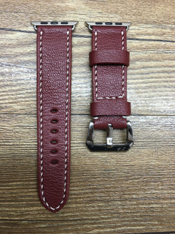 Apple Watch 44mm 40mm 38mm 42mm, Apple Watch Band, Brandy Red Leather Watch Strap, Series 1 2 3 4 - eternitizzz-straps-and-accessories