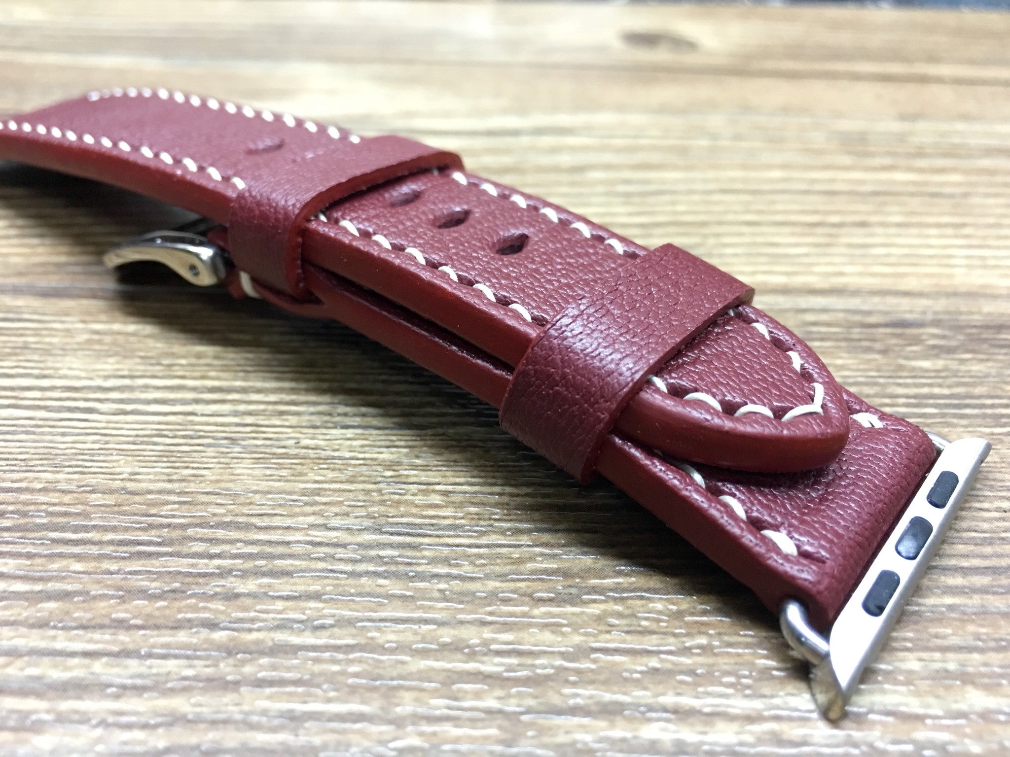 Apple Watch 44mm 40mm 38mm 42mm, Apple Watch Band, Brandy Red Leather Watch Strap, Series 1 2 3 4 - eternitizzz-straps-and-accessories