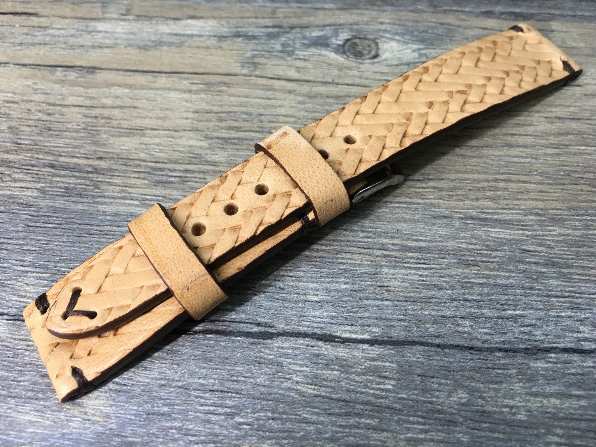 Special craving art real Leather Strap for Rolex, IWC, Omega (Khaki) - 20mm/16mm - eternitizzz-straps-and-accessories