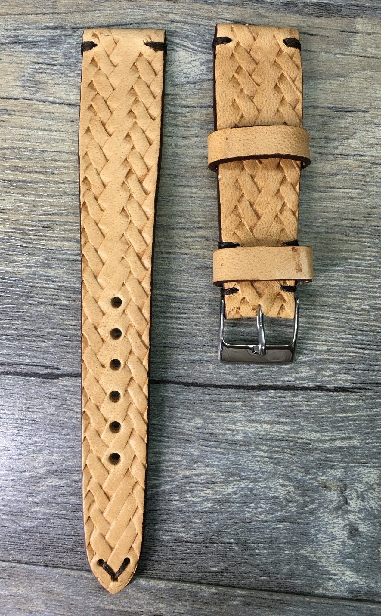 Special craving art real Leather Strap for Rolex, IWC, Omega (Khaki) - 20mm/16mm - eternitizzz-straps-and-accessories