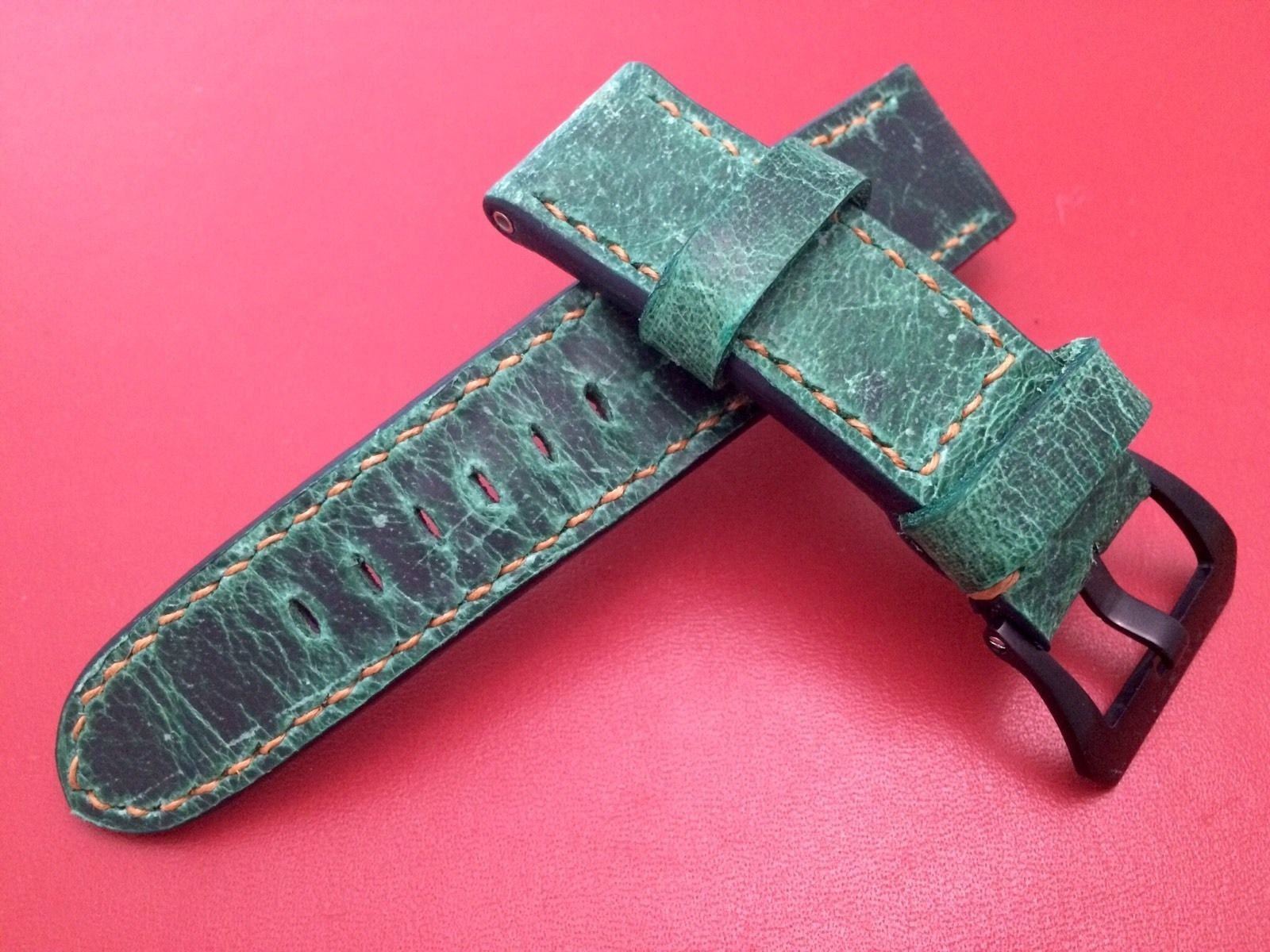 Special Material!!! Real Leather Strap for Panerai watches 24mm/22mm - eternitizzz-straps-and-accessories