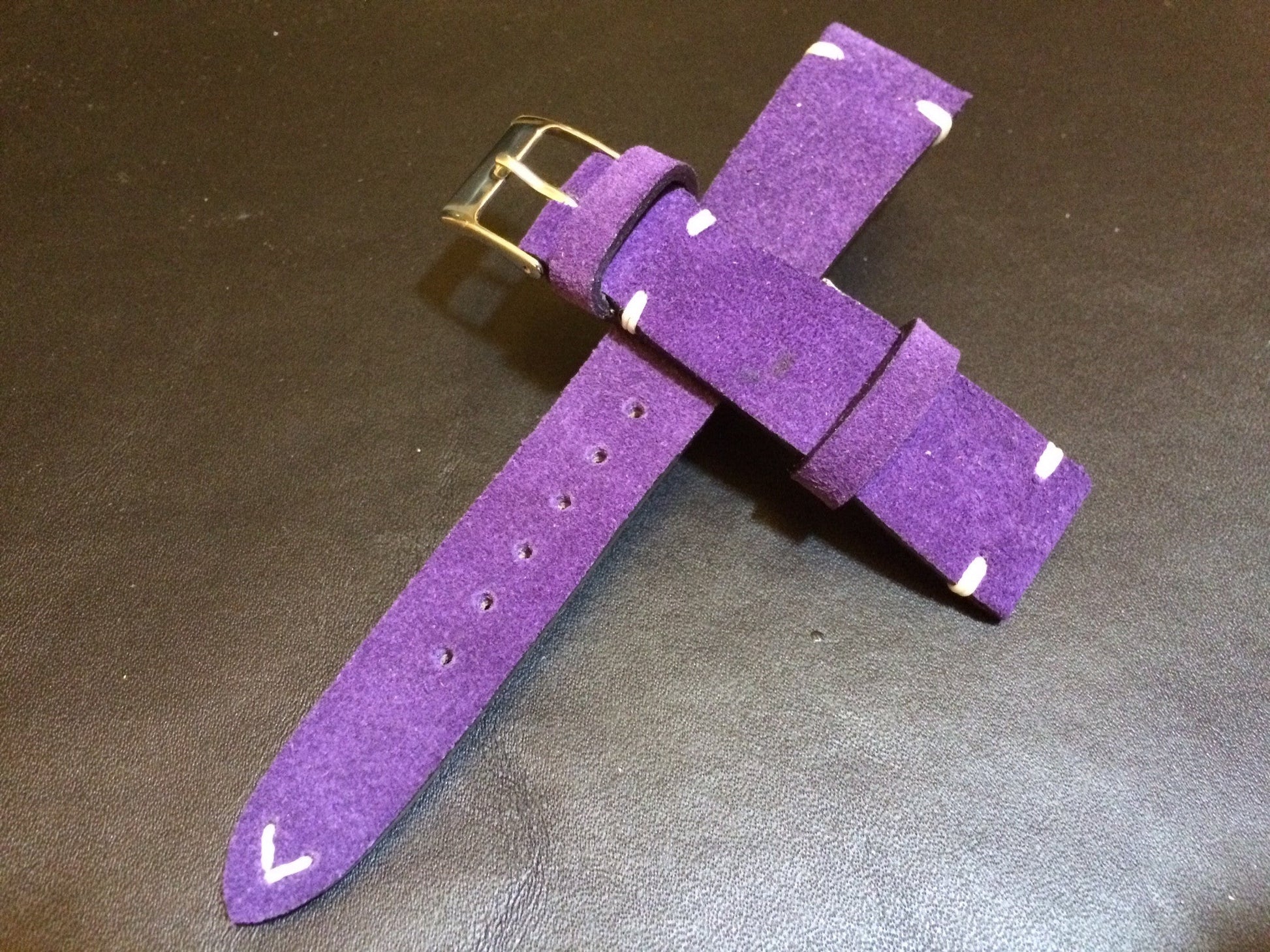 Suede Leather Watch Strap, Rolex Watch Strap, IWC Watch Band, Purple Watch Strap, 20mm, 19mm, 18mm watch band - eternitizzz-straps-and-accessories