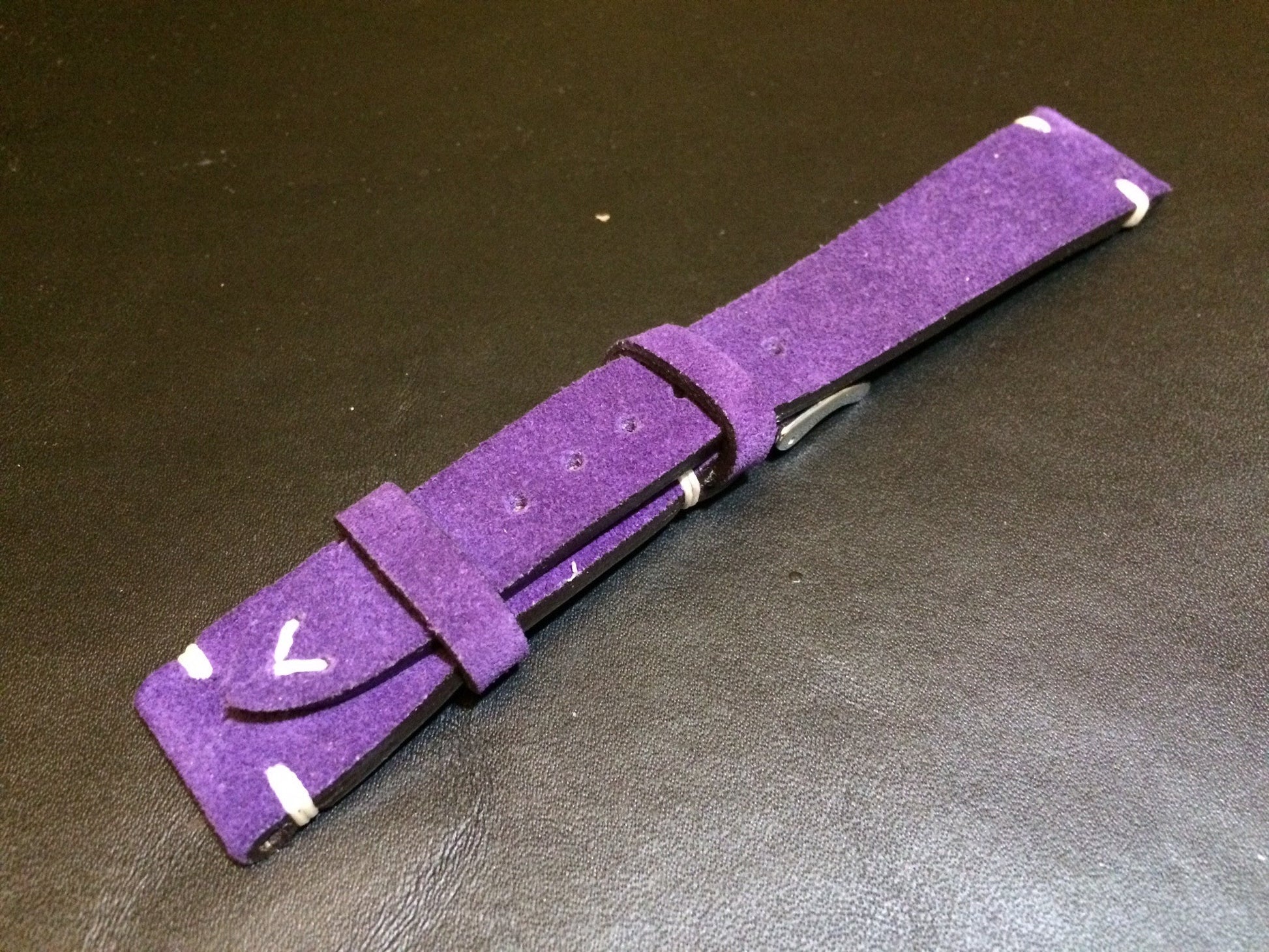 Suede Leather Watch Strap, Rolex Watch Strap, IWC Watch Band, Purple Watch Strap, 20mm, 19mm, 18mm watch band - eternitizzz-straps-and-accessories