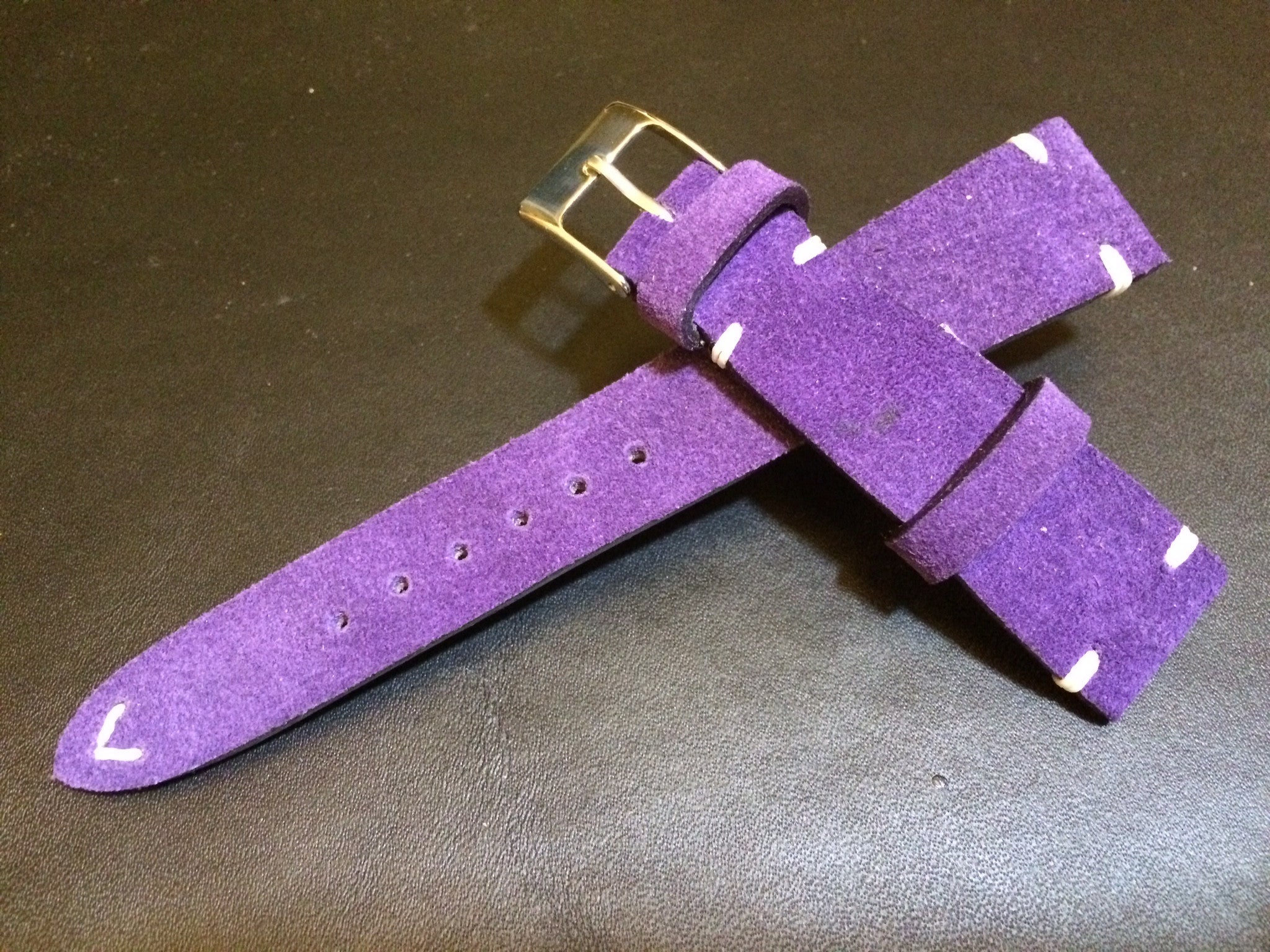 Suede Leather Watch Strap, Rolex Watch Strap, IWC Watch Band, Purple Watch Strap, 20mm, 19mm, 18mm watch band - eternitizzz-straps-and-accessories