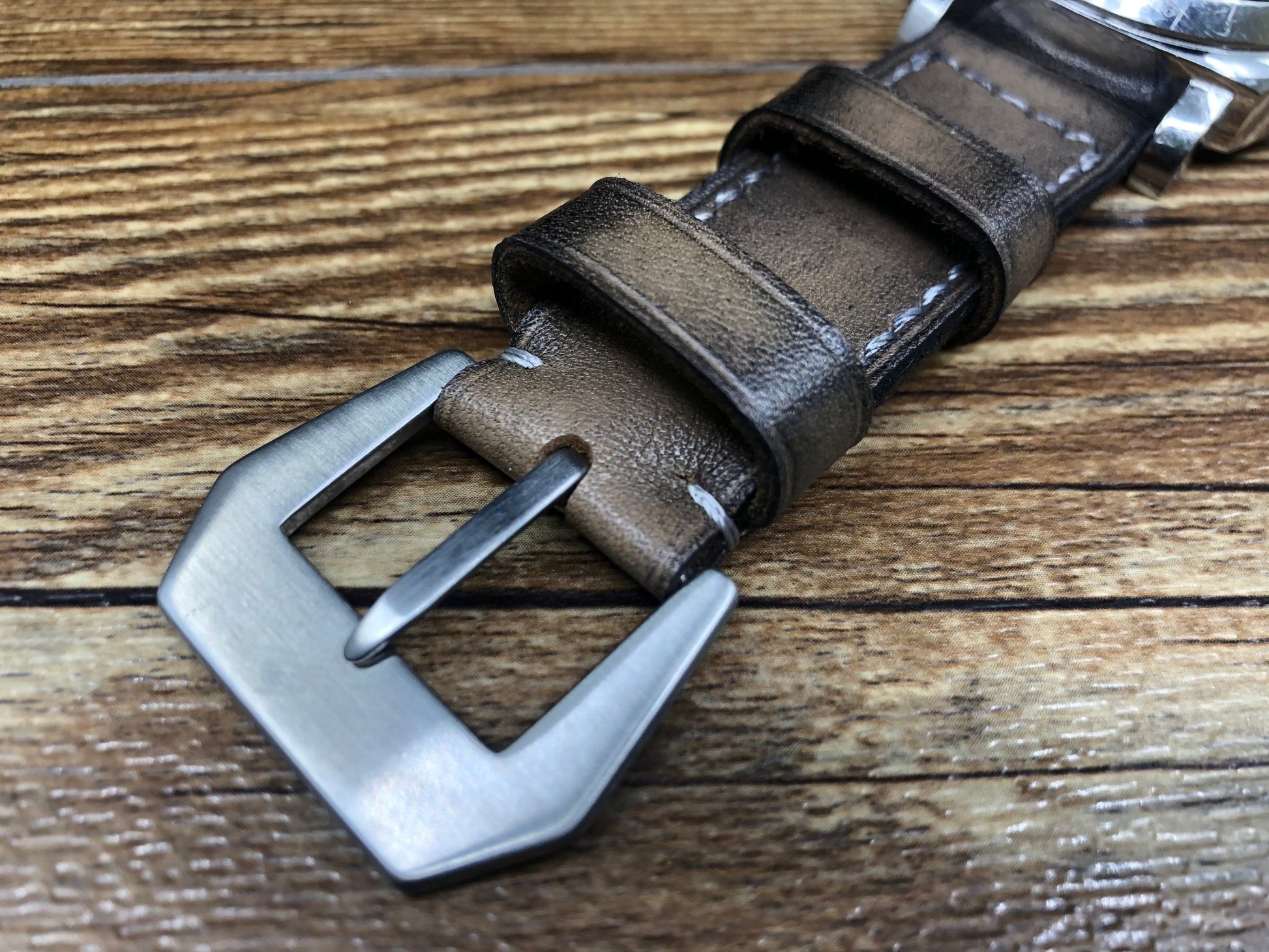 GPF-Mod Stainless Steel Buckle, Beige Panerai Watch Straps 24mm 26mm