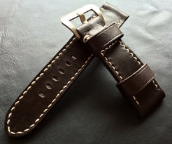 Leather Watch Strap, 24mm Panerai Watch Strap, Leather Watch strap 26mm, Brown Leather Watch Strap for Panerai - eternitizzz-straps-and-accessories